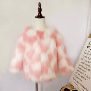 Modern elegant girls faux fur coat, girls winter coat , beautiful girls winter c